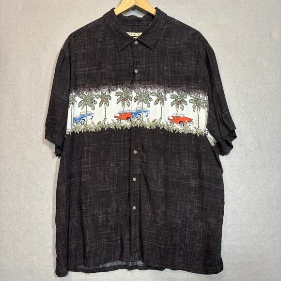 Batik Bay Hawaiian Shirt XXL Tropical Palm 50s 57 Chevy Retro Car Collector - Picture 1 of 8